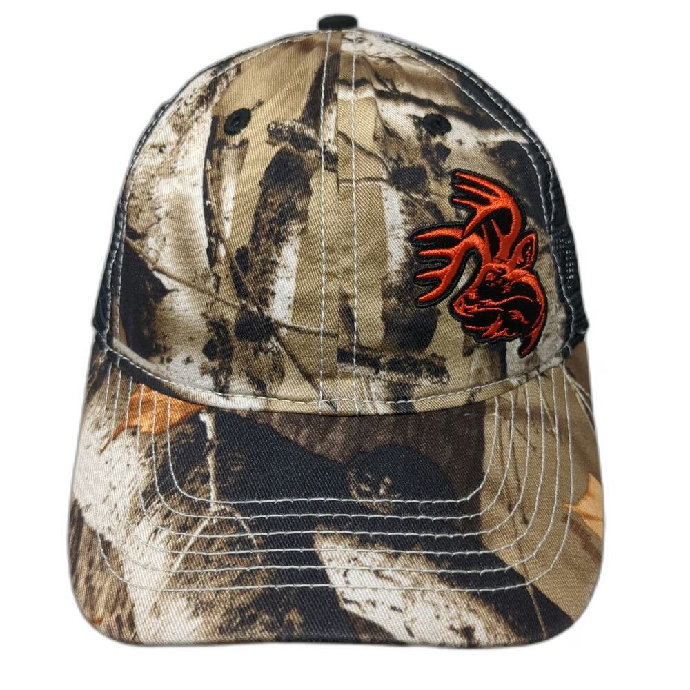 Legendary Whitetails Trucker Hat Brown Black One Size Camo Deer Logo Snapback